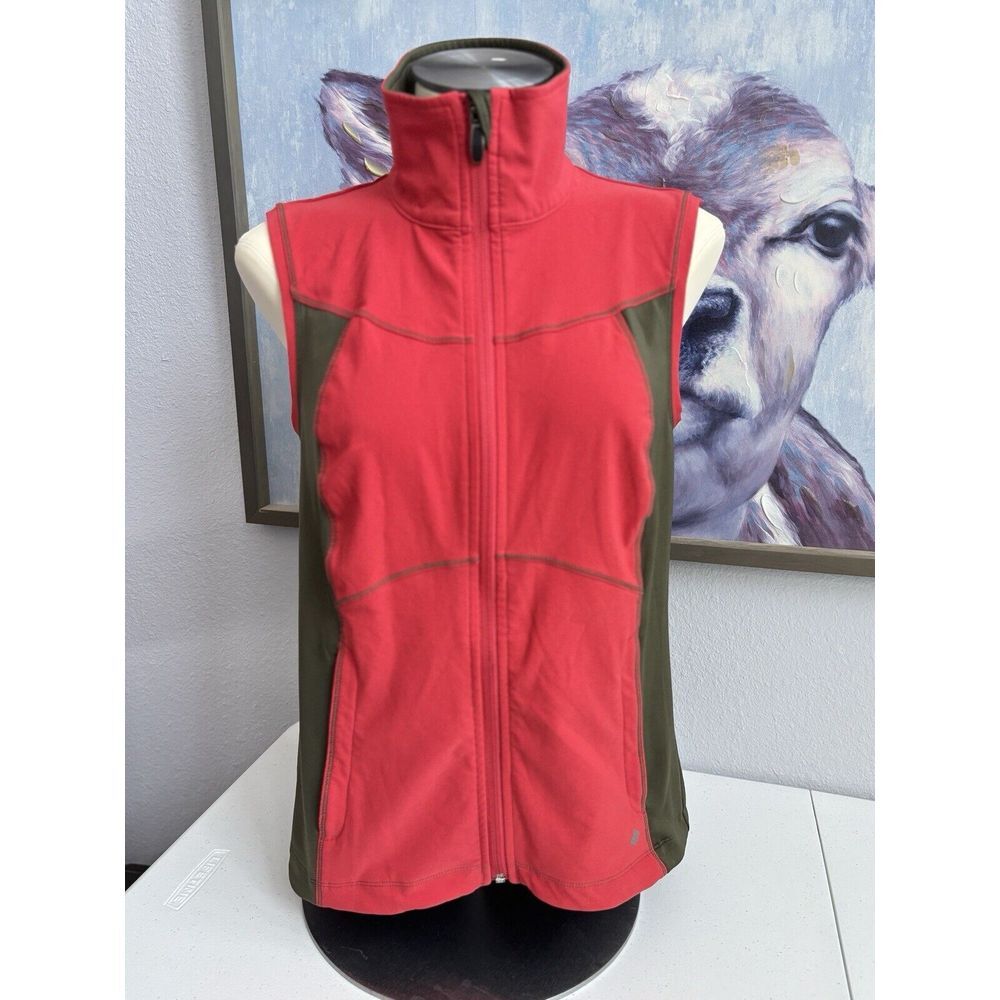 Columbia Women's Small Omni-Wick Titanium Bright Coral and Green‎ Full Zip Vest